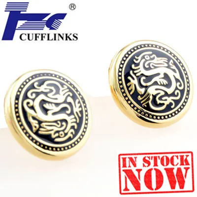 Золотисто-черные запонки с драконом 2 пары бесплатная доставка акция | Украшения