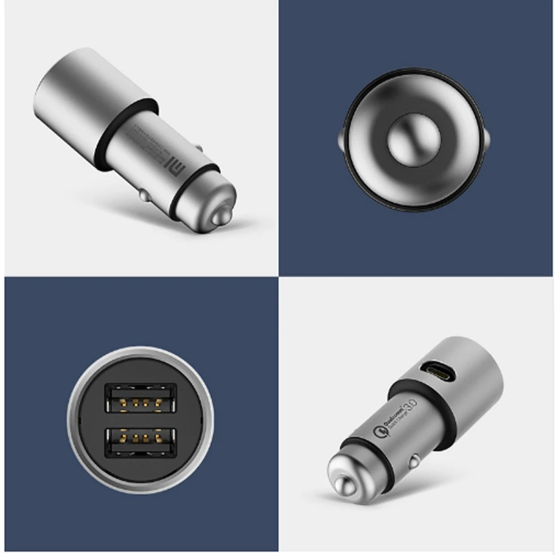 Xiaomi CarCharger Quick Charge 3,0 5 V/3A Dual USB 9 V/2A 12 V/1.5A для iOS Android для iPhone X 7 8 Plus samsung Xiaomi