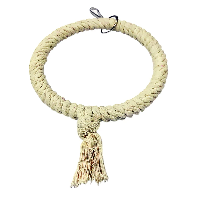 

For Cage Parrot Rope Swing Standing Bar Pet Bird Chewing Climbing Ring Toy