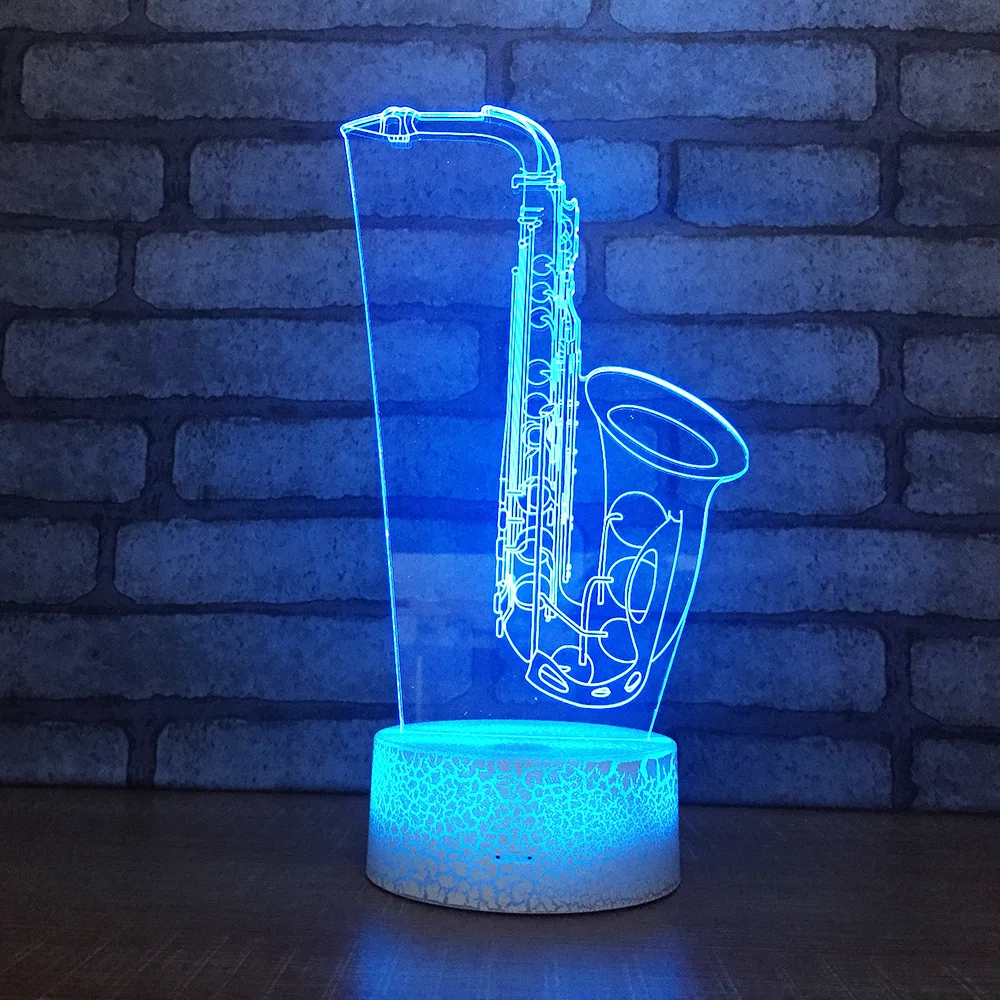 

Saxophone LED Night Light 7 Color Change Desk Light Action Figures Boys Girls Birthday Toys 282