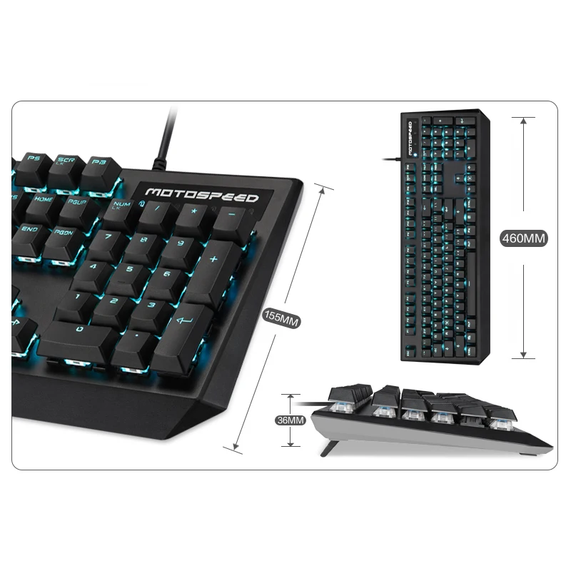 Motospeed CK95 USB игровая механическая клавиатура с подсветкой для геймера RGB