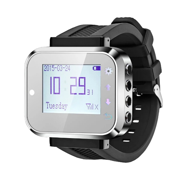 433MHz Restaurant Pager Watch Receiver Wireless Waiter Calling System Customer Service For Hookah