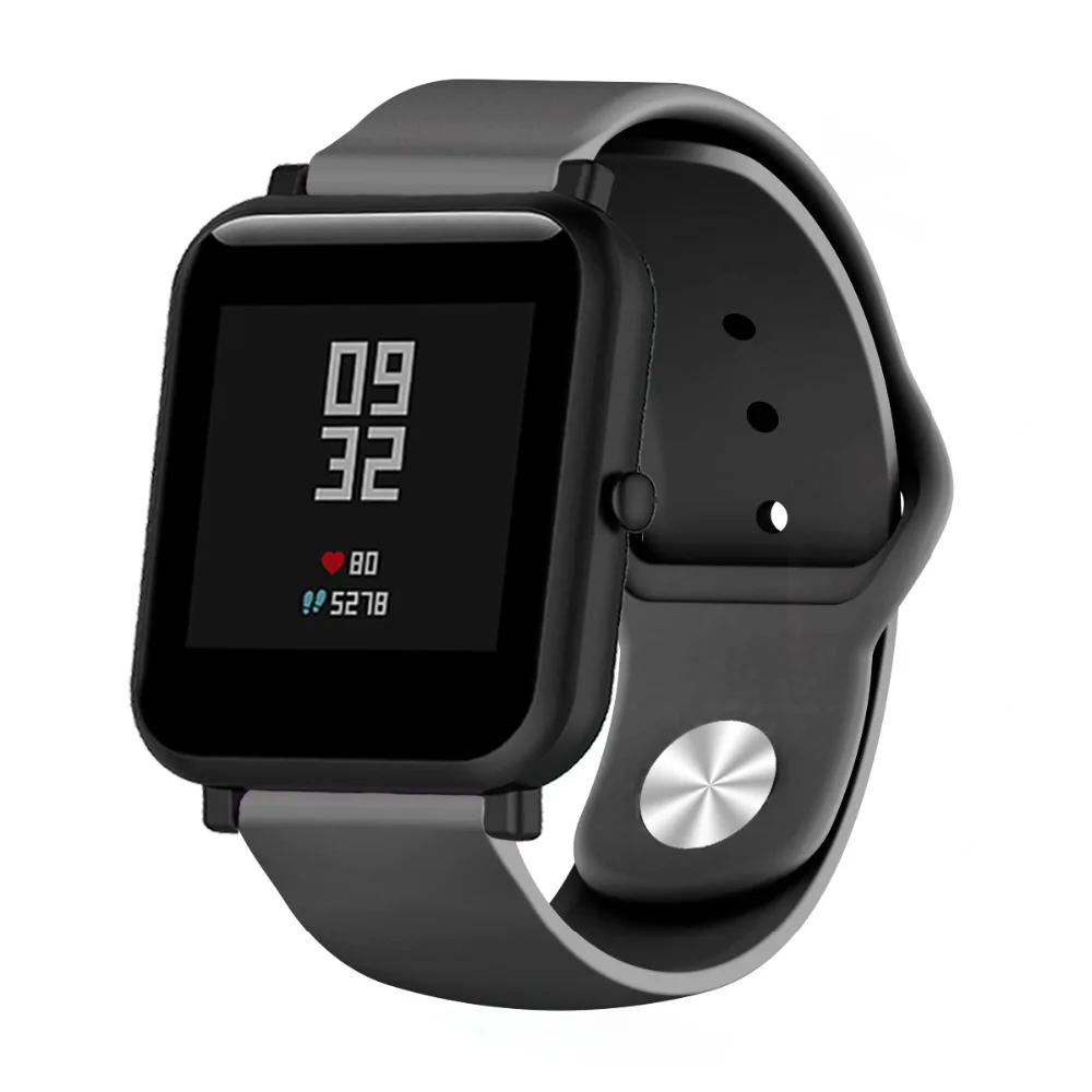 Универсальный силиконовый ремешок для часов для Xiaomi Huami Amazfit Bip BIT PACE Lite, Молодежный сменный спортивный браслет 20 мм, ремешок на запястье