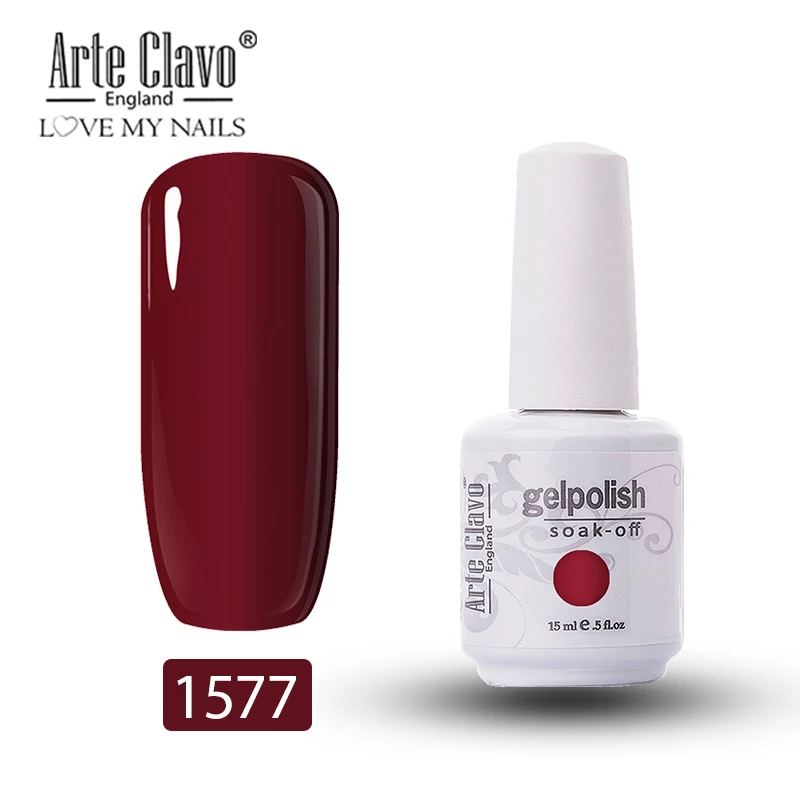1577 Arte Clavo Гель-лак для ногтей 15 мл замачиваемый УФ-Гель-лак 244 цветов Чистый Цвет Маникюр телесный розовый фиолетовый серый лак для ногтей - Цвет: 1577