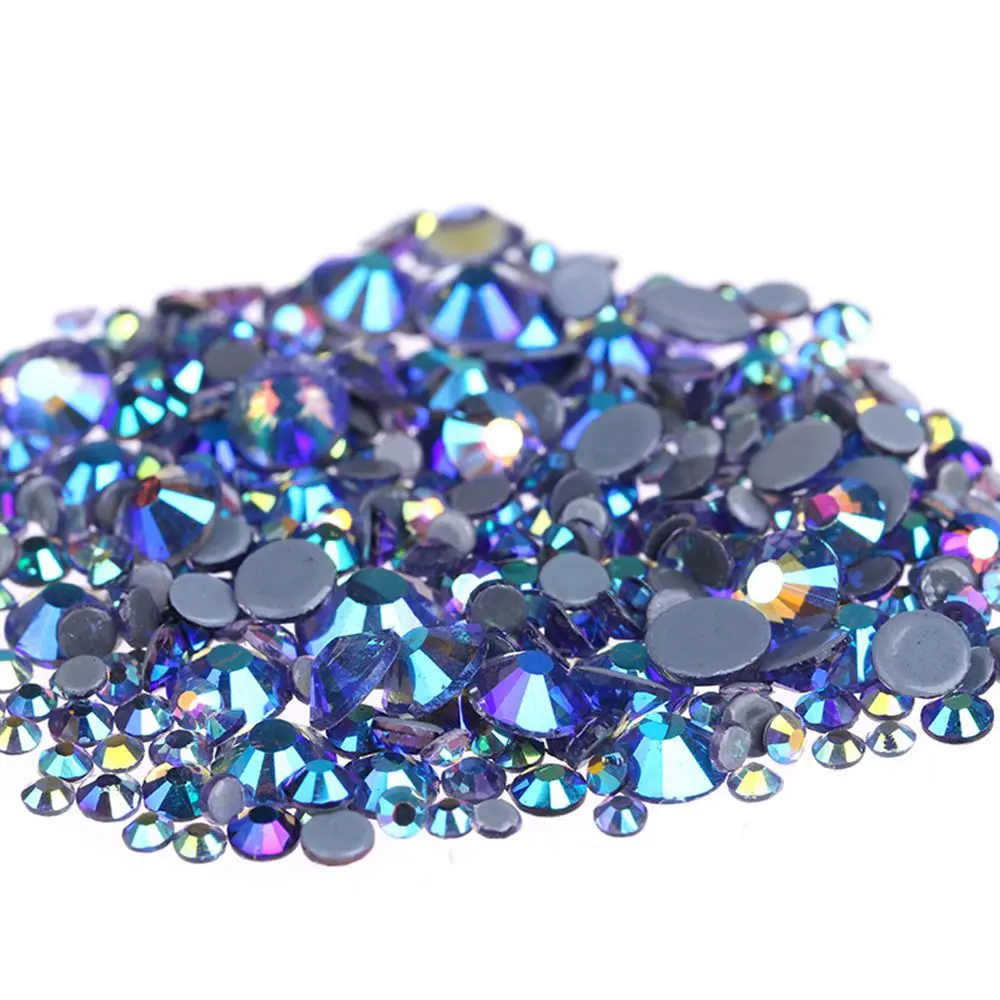 Черный Алмаз AB Горячая фиксация страз стразы Flatback клей подложка железа на