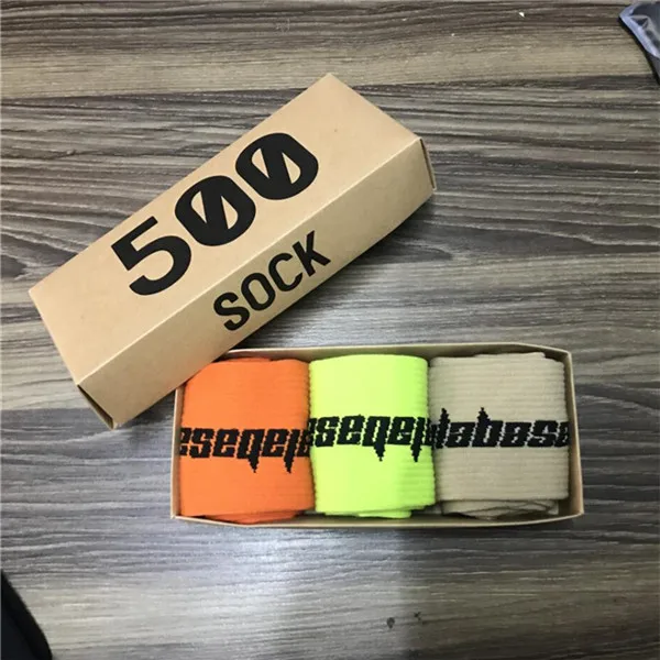 3 пар/кор. модные 500 стильные мужские уличные носки в европейском стиле хип-хоп, мужские и женские индивидуальные носки - Цвет: orange green yellow