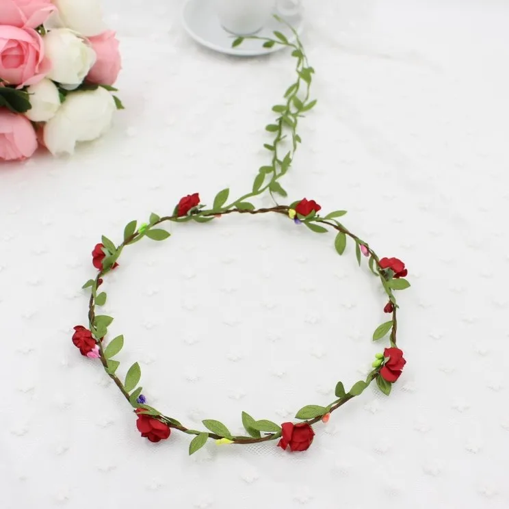 Bridesmaid Bridal Wreath Elastic Bracelet Wrist Flower Beach Party Photo Props Children Hair Jewelry | Детская одежда и обувь