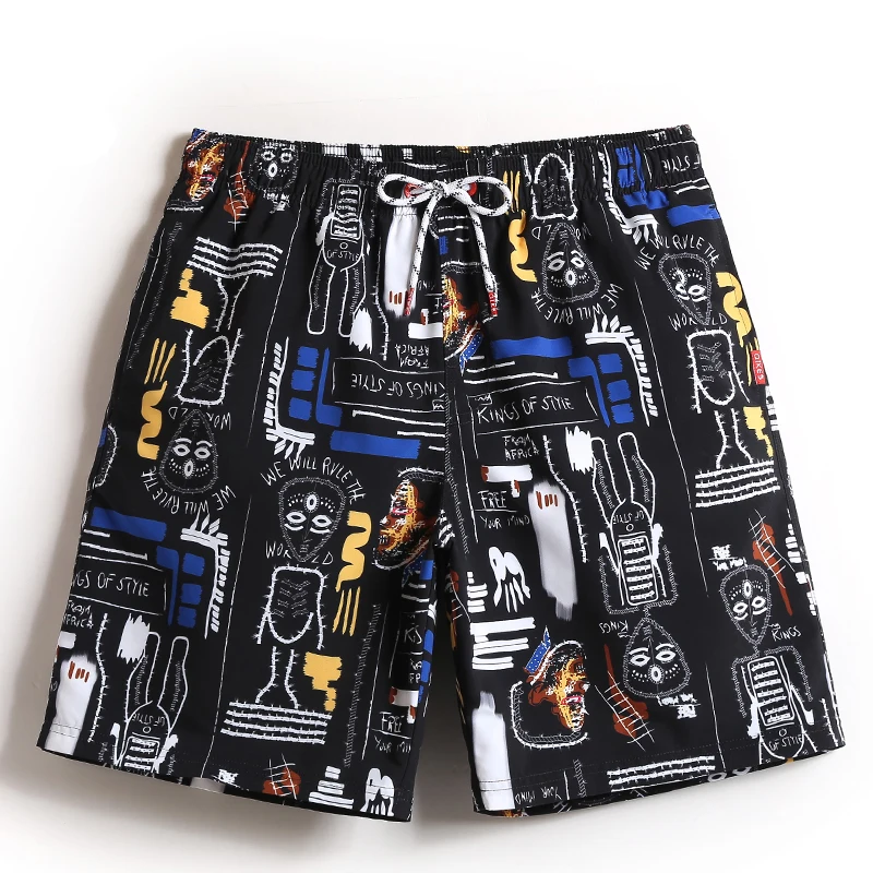 

QIKERBONG Men Beach Shorts Board Boxer Trunks Shorts Men's Boardshorts Casual Quick Drying Shorts Gay Whit Lining