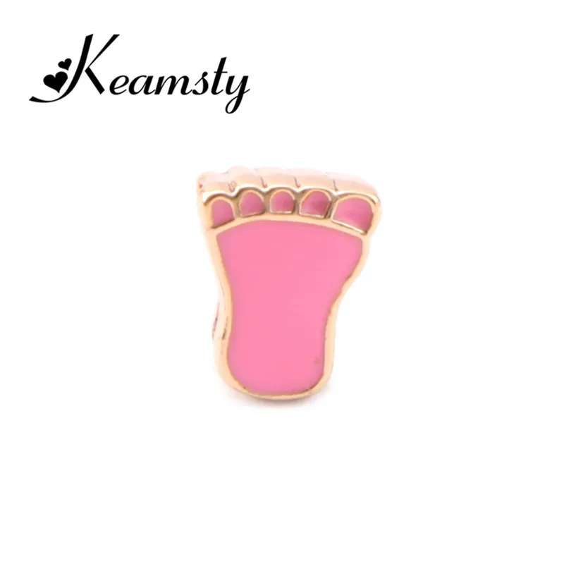 Keamsty 3pcs Pink Toes 8mm Keeper Slide Charms for Women Stainless Steel Mesh Leather Bracelet Making Personalized | Украшения и
