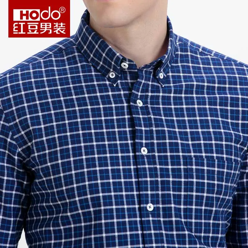 Hodo Camisas Slim Fit 2017 длинные Рубашки для мальчиков Для мужчин рукав рубашки Хлопок S