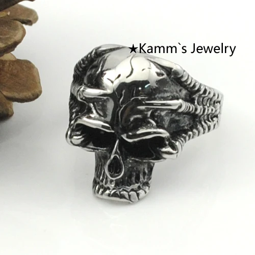 Модное кольцо Bome с черепом стальное мужское для вечеринки чемпионата ювелирные