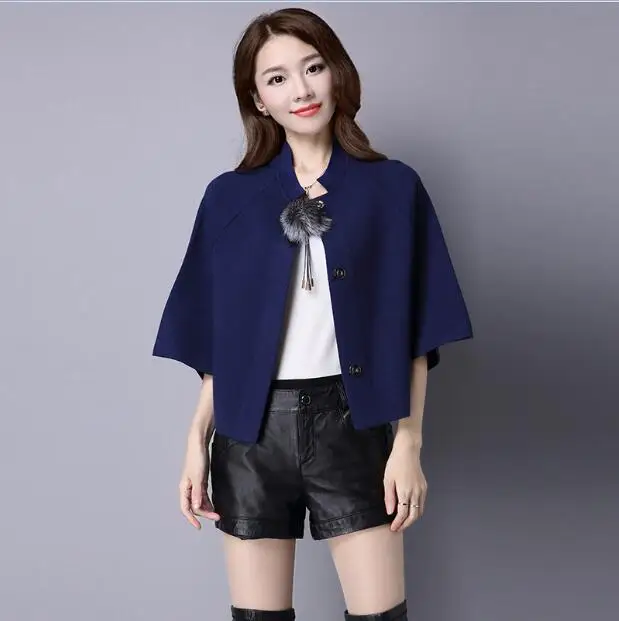 Женский кардиган с рукавом летучая мышь однотонный вязаный свитер пальто