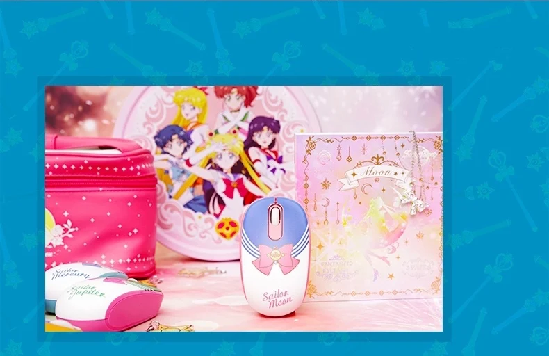 Kawaii мультфильм Сейлор Мун беспроводная мышь красота девушка розовый офис ноутбук игры мыши домашний компьютер оптическая мышь