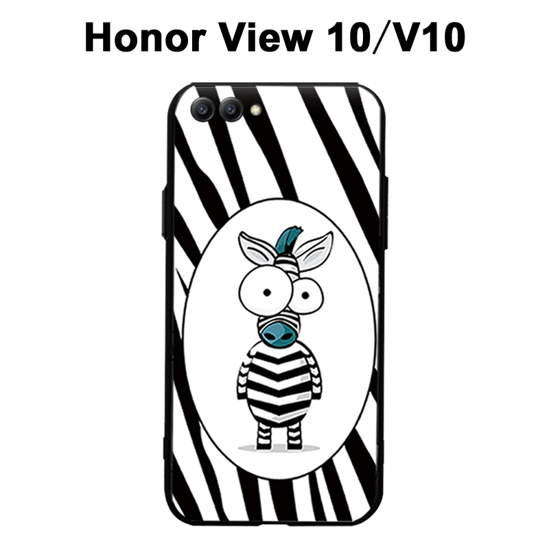 Чехол для Huawei Honor View 10 черный рельефный 3D чехол V10 силиконовый телефона с рисунком