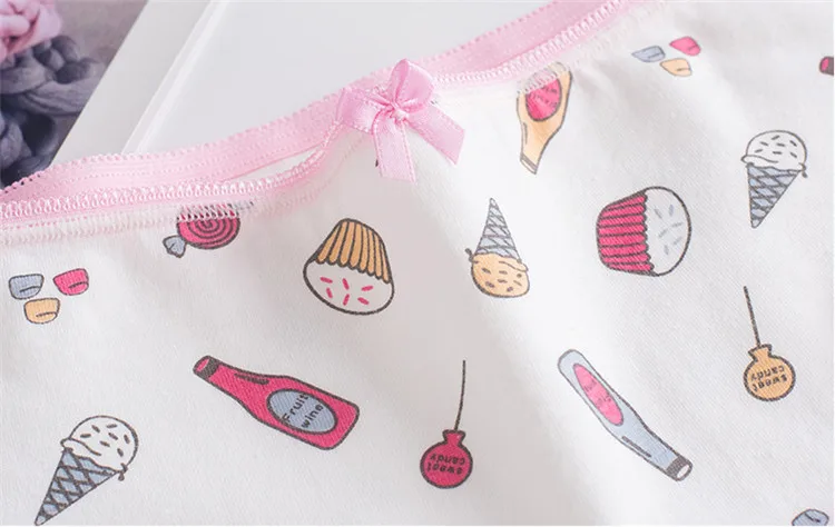 Girls Cotton Underwear Kids Cartoon Printed Panties Teenage Short Briefs Casual Young Girls Soft Underpants Majtki Dziewczynka