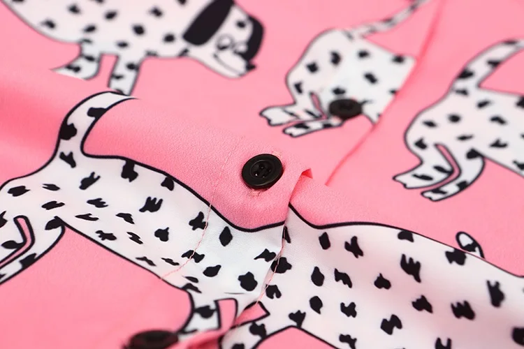 Lazy Oaf стильные женские шифоновые блузки размера d далматинские женские блузки повседневного дизайна, женские блузки размера плюс, розовая Модная рубашка