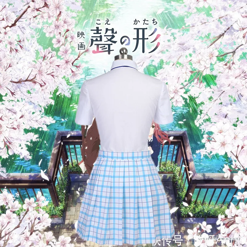 A Silent Voice Shouko Nishimiya Shoko Cosplay Costume - Japanese Anime The Shape of Voice School Uniform Suit Outfit + Wig image 4