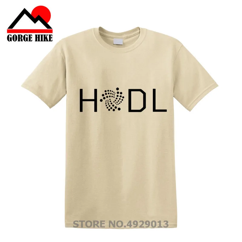 Мужская Офисная Рабочая футболка забавная крипто майнинговая HODL IOTA криптовалюты