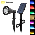 Светодиодные прожекторы на солнечной батарее, 7 цветов, светодиодный, отдельно, уличный, садовый, настенный, Автоматическое включениевыключение, угол обзора 180 градусов