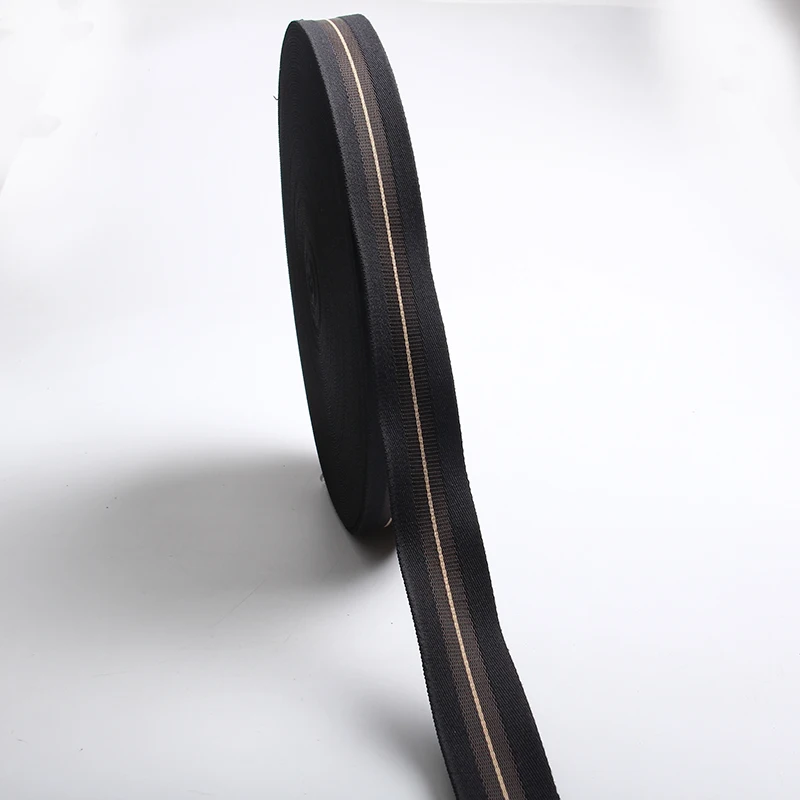 Горячая распродажа Новое поступление 38 мм хлопок нейлон тесьма 1 6 толстый черный