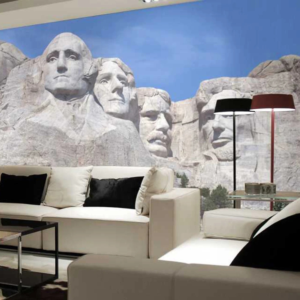 Голова на каменной стене гостиной фон 3D обои фотообои 3d papel de pared PW1435730431|wallpaper