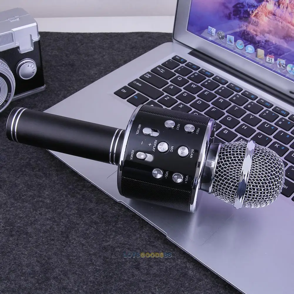 Handheld 4 цвета ручной караоке микрофон беспроводной микрофон-динамик
