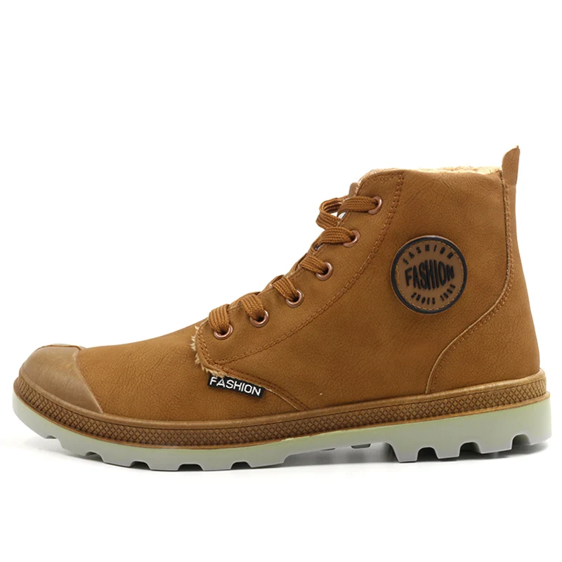 COSIDRAM/большой размер 45 высокие зимние ботинки мужские модные теплые байкерские