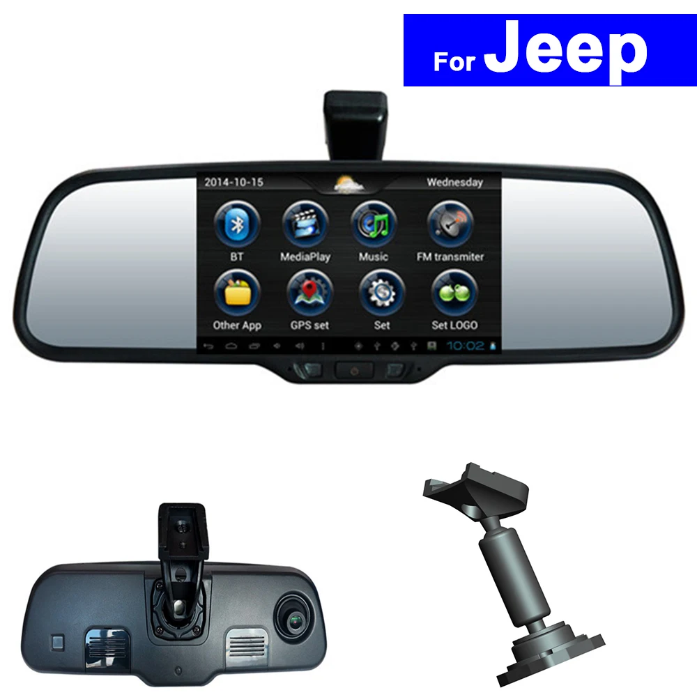 Сенсорный экран зеркало заднего вида DVR GPS Bluetooth WIFI для Jeep Compass Wrangler Patriot Grand Cherokee
