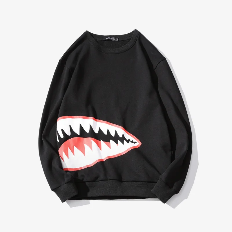 Vogue Sharkmouth/повседневные толстовки для подростков в стиле хип-хоп с длинными