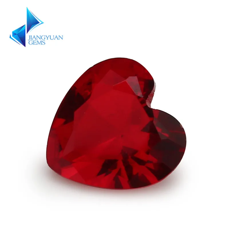 

Size 3x3~12x12mm Garnet Heart Shape Loose Glass stone Beads Synthetic Gems