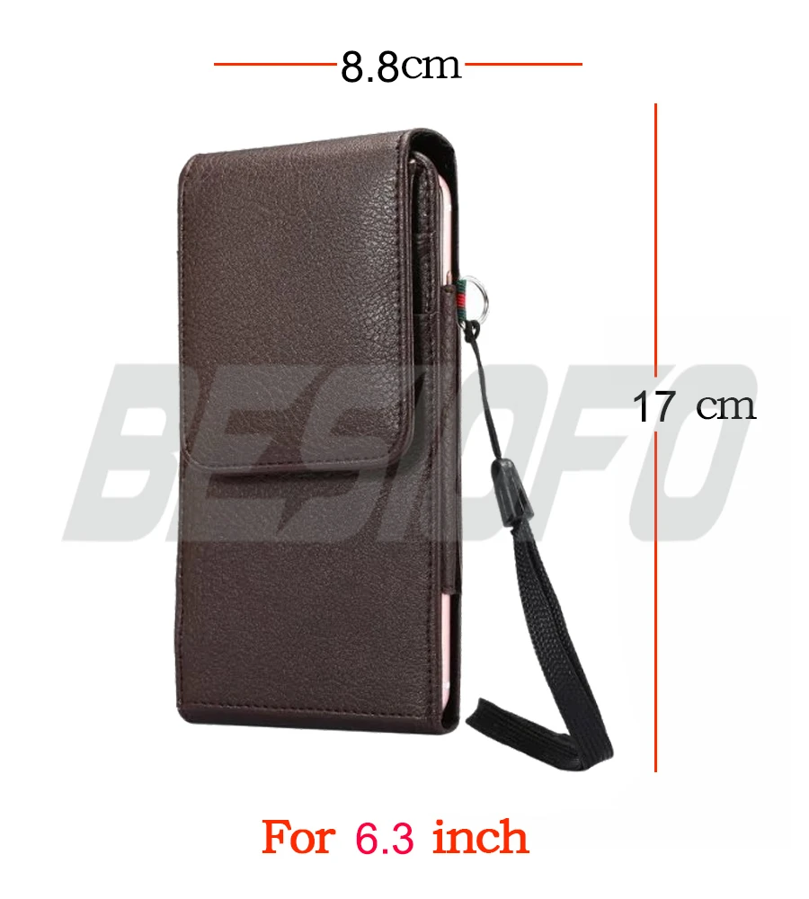 6.3inch Brown Чехол для телефона 360 градусов вращения Дизайн кобура вертикальный с зажимом талии чехол для huawei коврики S 7 8 9 10 Nova 2 3 - Цвет: 6.3inch Brown