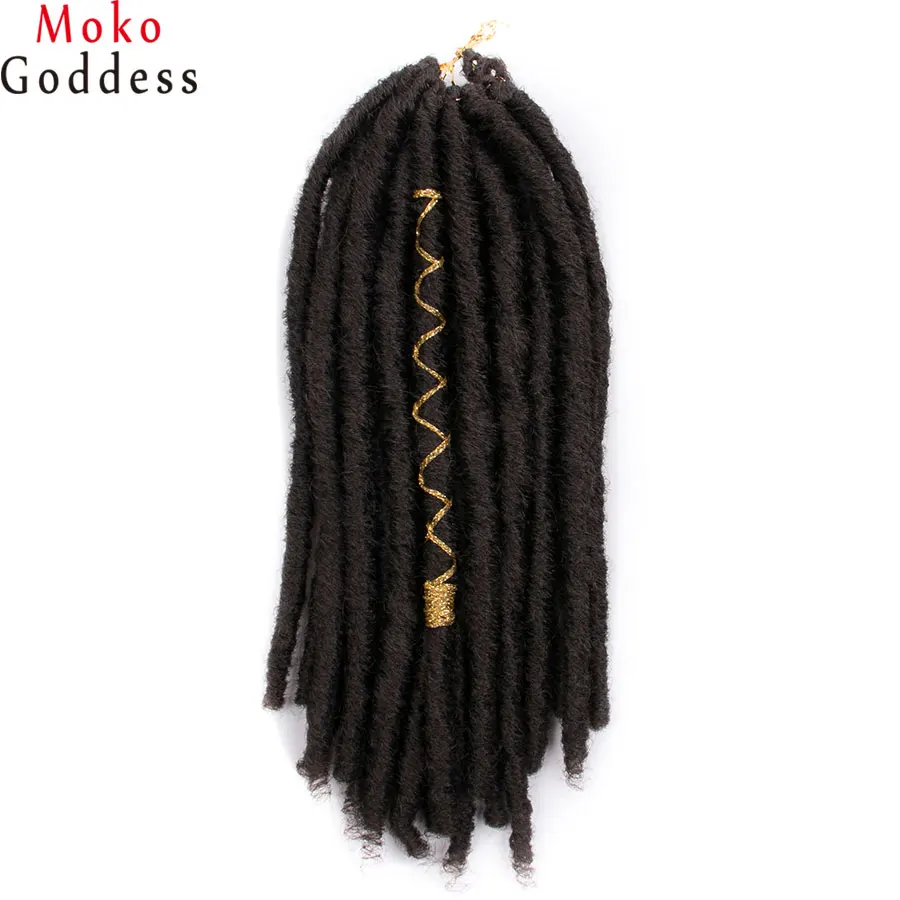#4 MoKoGoddess искусственные локоны в стиле Crochet наращивание волос Цвета 14 дюймов 20 стойки/уп синтетические косички, волосы для косы - Цвет: #4