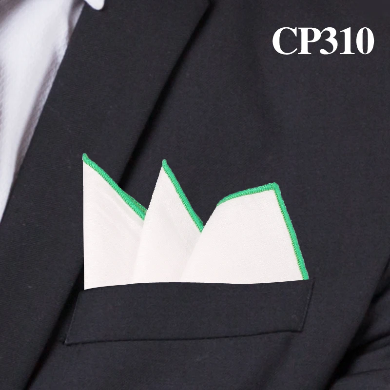 CP310 Модные хлопковые карманные квадратные белые костюмы, носовые платки, одноцветные носовые платки, Повседневные Вечерние платки - Цвет: CP310
