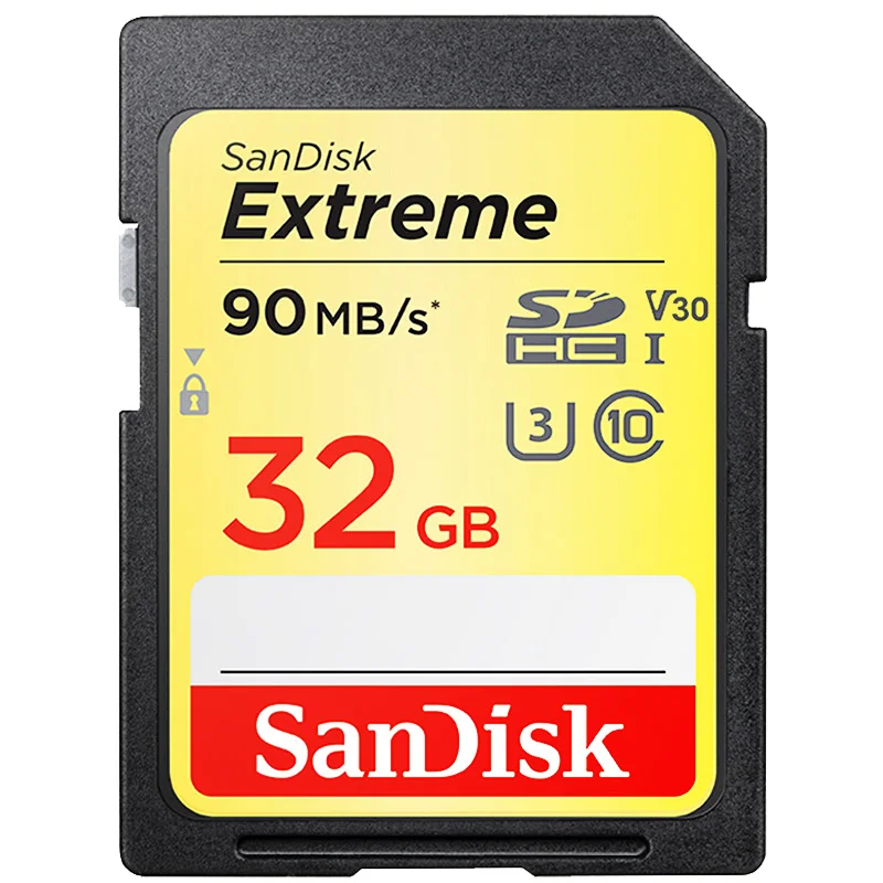 SanDisk Extreme Sd карта SDXC UHS-I 3 4K памяти класс 10 C10 90 Мб/с 600X высокая скорость 64 ГБ 32 ГБ 128 ГБ U3 карта для камер