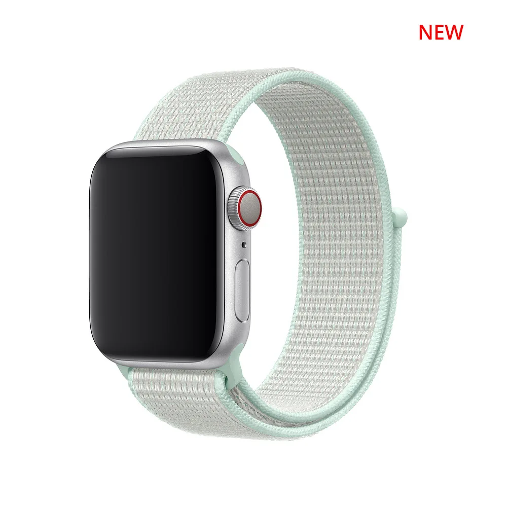 Teal Tint Нейлоновый спортивный ремешок для Apple Watch серии 5 4 3 44 мм 40 мм ремешок для часов браслет для iwatch 4 44 мм 42 мм 38 мм 3 2 Hyper - Цвет ремешка: Teal Tint