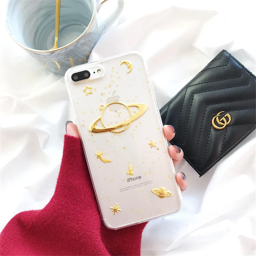 Роскошный блестящий чехол для телефона с космическим Луном iphone XS MAX XR 7 8 plus чехлы
