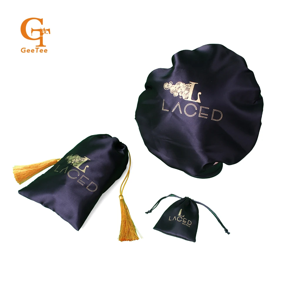 Сатиновые пакеты с логотипом на заказ 100% натуральные накладные волосы шелковая