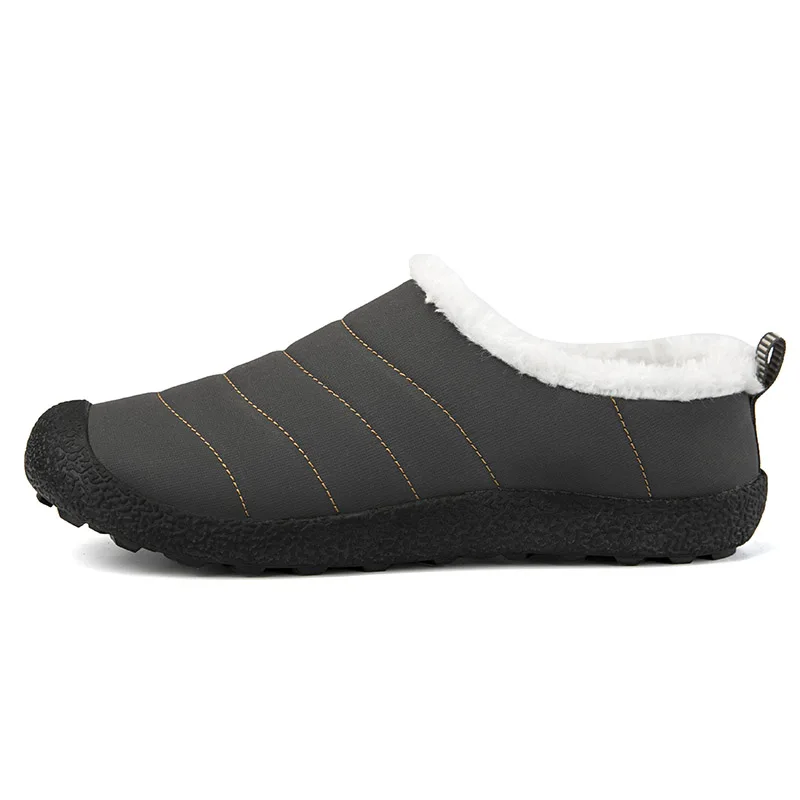 Gray low GILAUGH/зимние супер теплые плюшевые мужские зимние ботинки водонепроницаемые непромокаемые ботинки теплые зимние ботинки унисекс на нескользящей подошве Большие размеры 35-48 - Цвет: Gray low