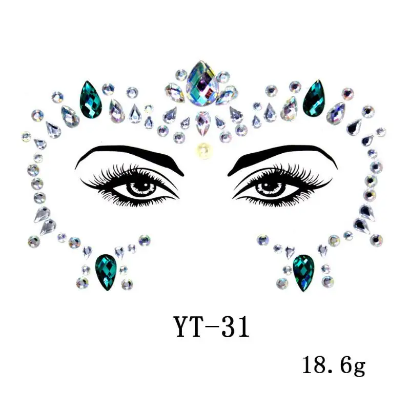 Клейкие наклейки с драгоценными камнями 38 стилей клейкие макияж лица тела