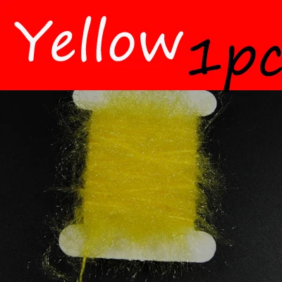 Yellow 1pc Bimoo 5 метров/карта сверкающая муха связывающая дубляционная линия Пряжа Скад песок червь мухи завязывание материал для Nymph Fly тело нить - Цвет: Yellow 1pc