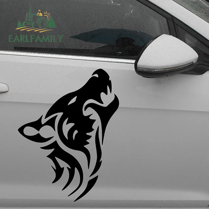 EARLFAMILY 50 см x силуэт Волка (по одному с каждой стороны) Автомобильная наклейка для