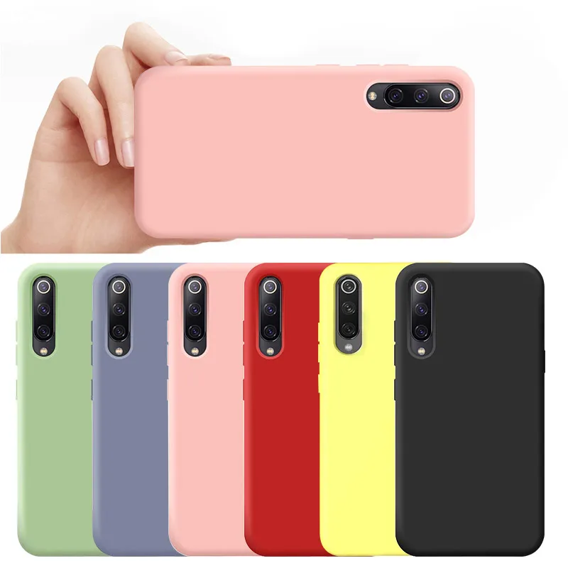 Прекрасный чистый цвет жидкий Силиконовый ТПУ чехол для телефона Xiaomi Mi 9 SE 8 Lite A2 6X