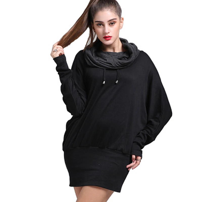 Fat Sister Large Size Women's 2019 Early Spring New Package Hip Dress Was Thin Trend Pure Color