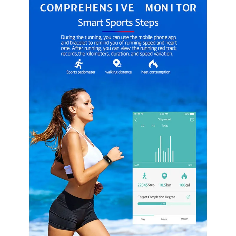 Смарт браслет OLOEY F1P фитнес с пульсометром гибкий для Android iOS смартфона PK mi Band