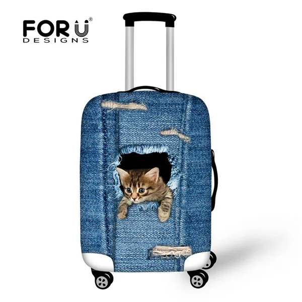 C3301 FORUDESIGNS, толстые туристические аксессуары, милый кот, собака, водонепроницаемый, защита от пыли, дождевик для 18-30 дюймов, чехол для багажника, чехол для путешествий - Цвет: C3301