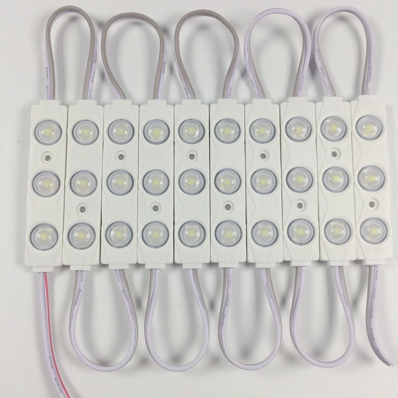 New Ultra brightness 200pcs/lot 2835 3LED injection led module 12V 1.5w with lens Waterproof IP65 Aluminum substrate | Лампы и