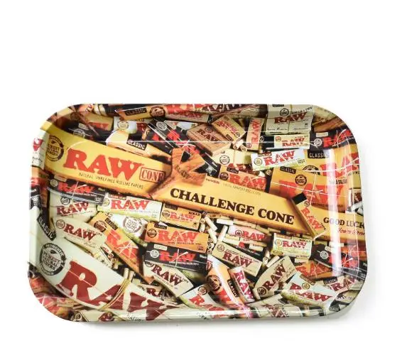 28cm*18cm Rolling Tray for Rolling Paper Tobacco Cigarette Smoke Water Smoking Pipe Herb Grinder Accessories Hookah Chicha - Цвет: rawcone