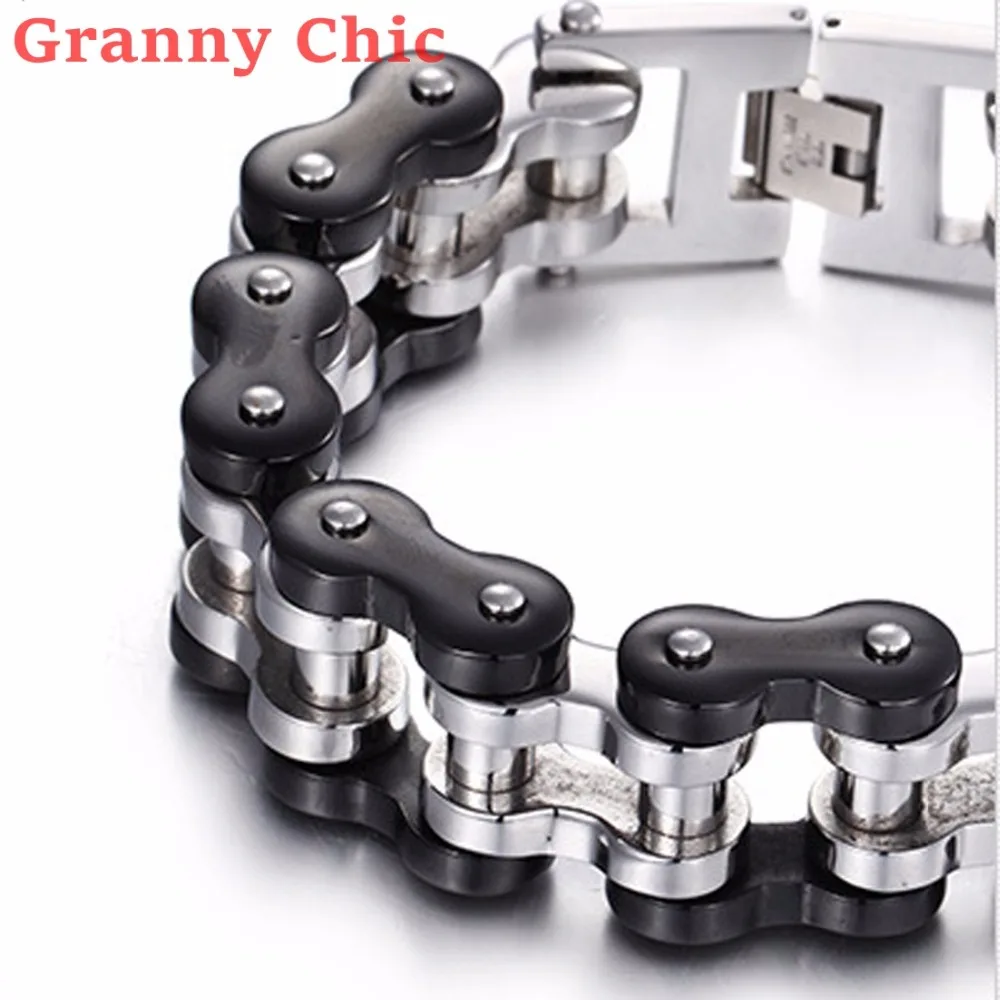 Браслет Granny Chic в стиле панк модная цепь с двигателем мотоцикла Байкерский