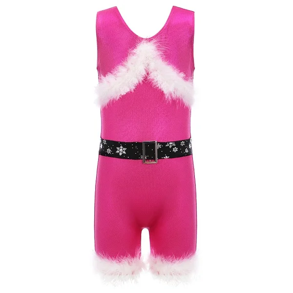 B165 HotPink Балетное трико для девочек BAOHULU, без рукавов, гимнастическое трико, цельное трико для девочек, в черную, фиолетовую полоску, профессиональное трико для девочек - Цвет: B165 HotPink