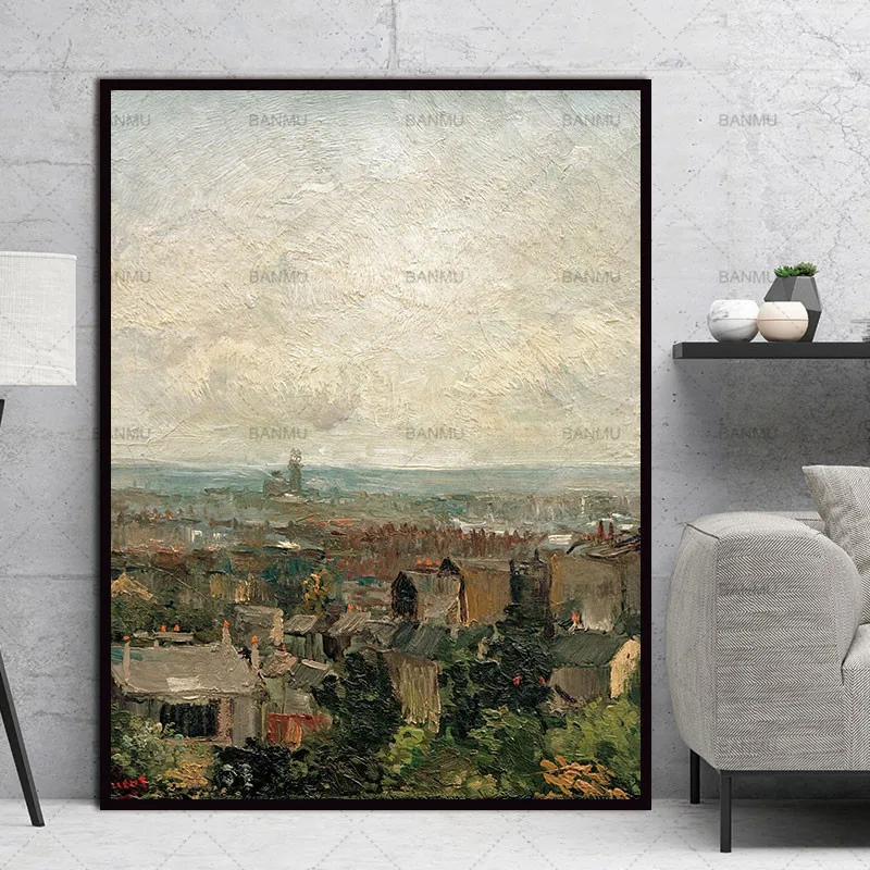 

Wall Art Picture Canvas painting home decor print Villages and trees on canvas Wall poster decoration for living room no frame